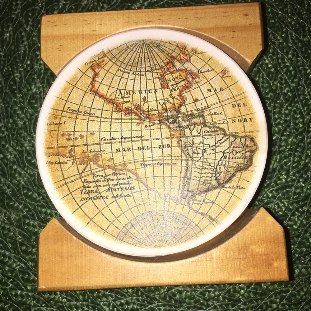Globe Stoneware coaster set